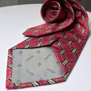 vintage red FENDI tie 100% silk